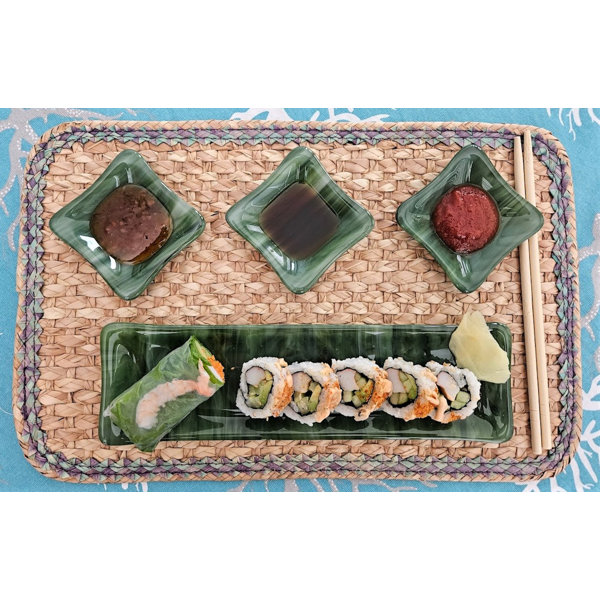 CeruleanBay Glass Serving Set Set of 4 Dishes, 1 Chopsticks Wayfair